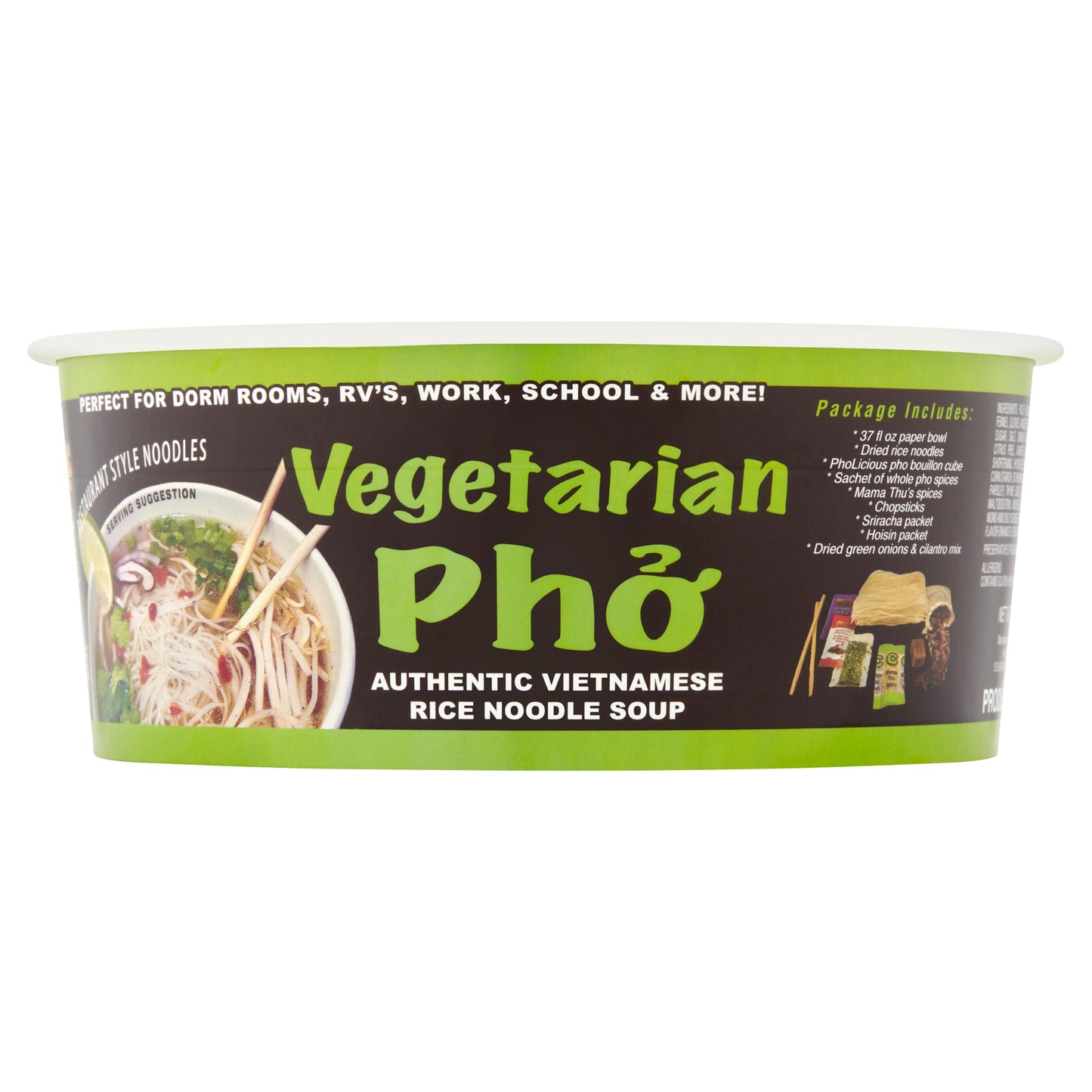 Instant VEGETARIAN Pho Pholicious,, Vietnamese Rice Noodle Soup, 4 pack / 3.6 Ounce Bowls, Ramen Alternative & Fresh Ingredients - IN STOCK & SAMSCLUB.COMN