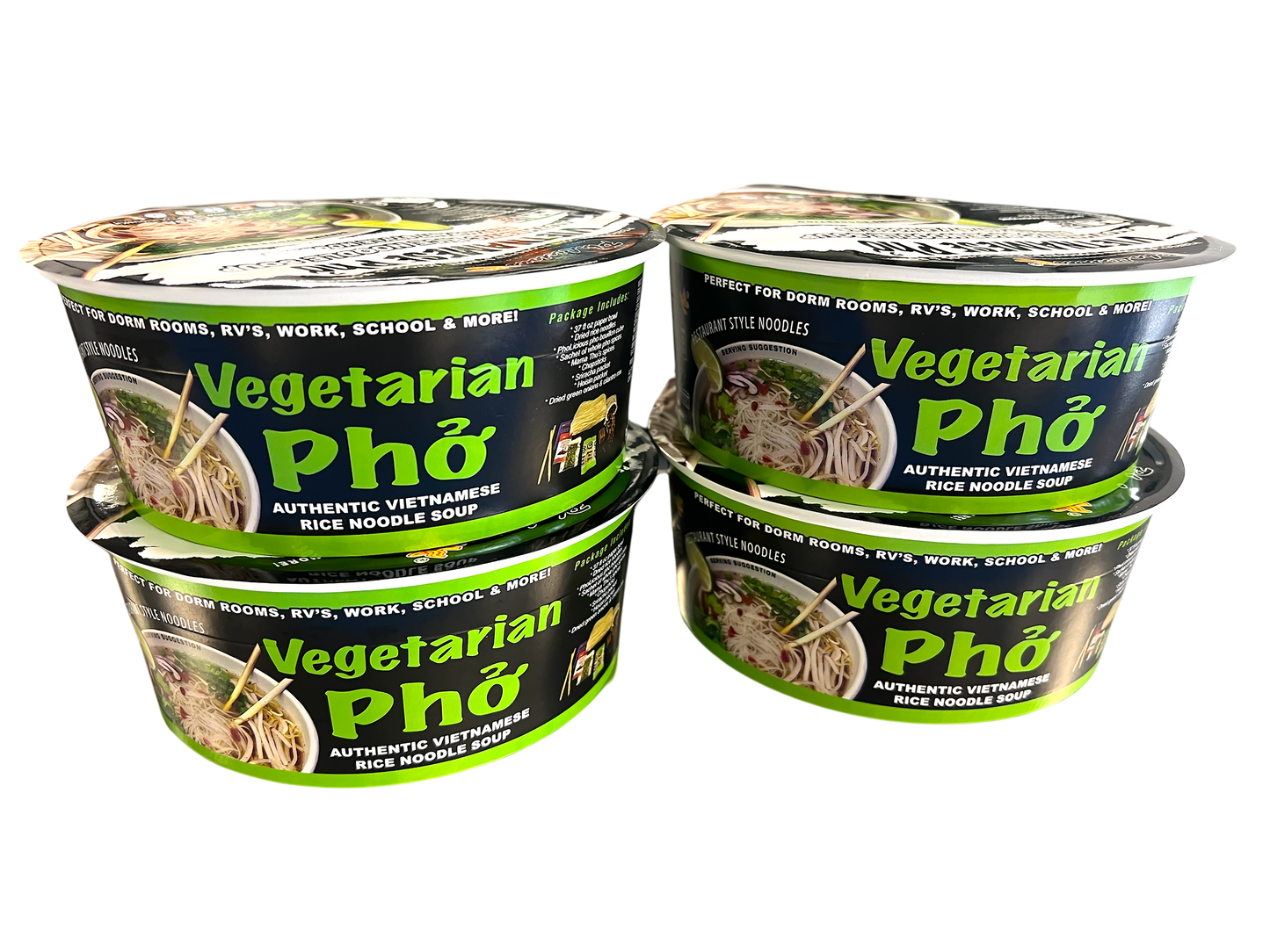 Instant VEGETARIAN Pho Pholicious,, Vietnamese Rice Noodle Soup, 4 pack / 3.6 Ounce Bowls, Ramen Alternative & Fresh Ingredients - IN STOCK & SAMSCLUB.COMN